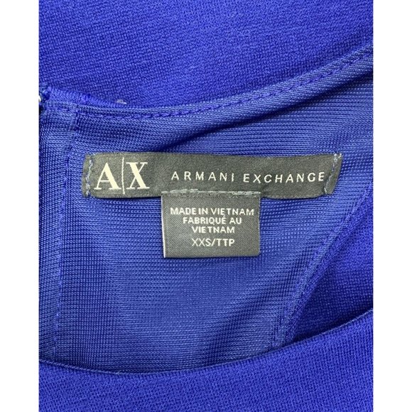 Armani Exchange Royal Blue Rayon Racerback Sheath Dress w/ Zipper | Size XXS - Picture 8 of 8